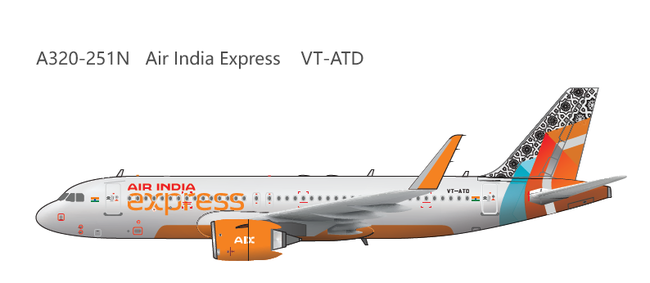 Air India Express Airbus A320-251N (Panda Models 1:400)