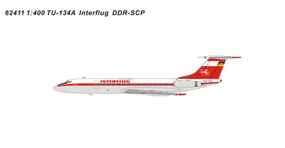 Interflug Tupolev Tu-134A (Panda Models 1:400)