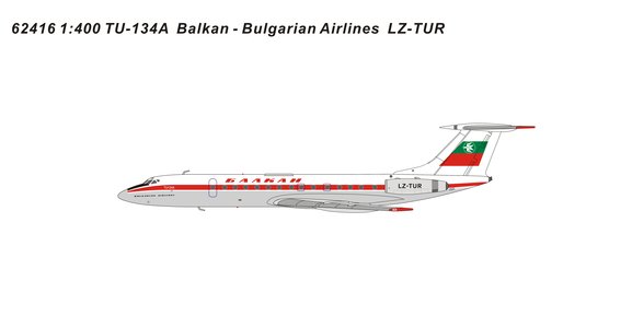 Balkan-Bulgarian Airlines Tupolev Tu-134A (Panda Models 1:400)