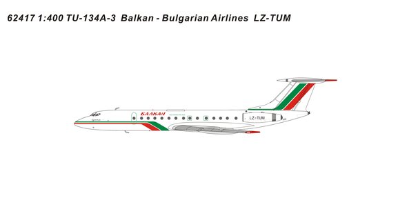 Balkan-Bulgarian Airlines Tupolev Tu-134A-3 (Panda Models 1:400)