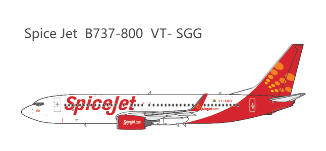 Spice Jet Boeing 737-800 (Panda Models 1:400)